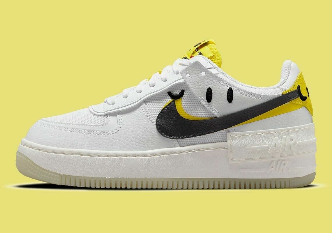 Womens Nike Air Force 1 Shadow GO THE EXTRA SMILE Shoes DO5872-100 Smiley  Face | eBay